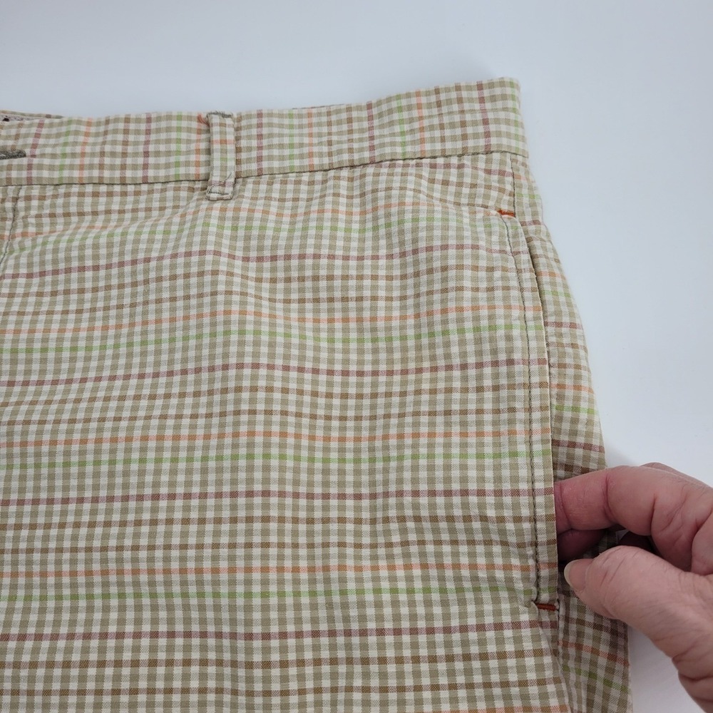 Tommy Bahama Mens 38/39 Paradise Nation Plaid Shorts Tan Multicolor Cotton Golf - Picture 10 of 12